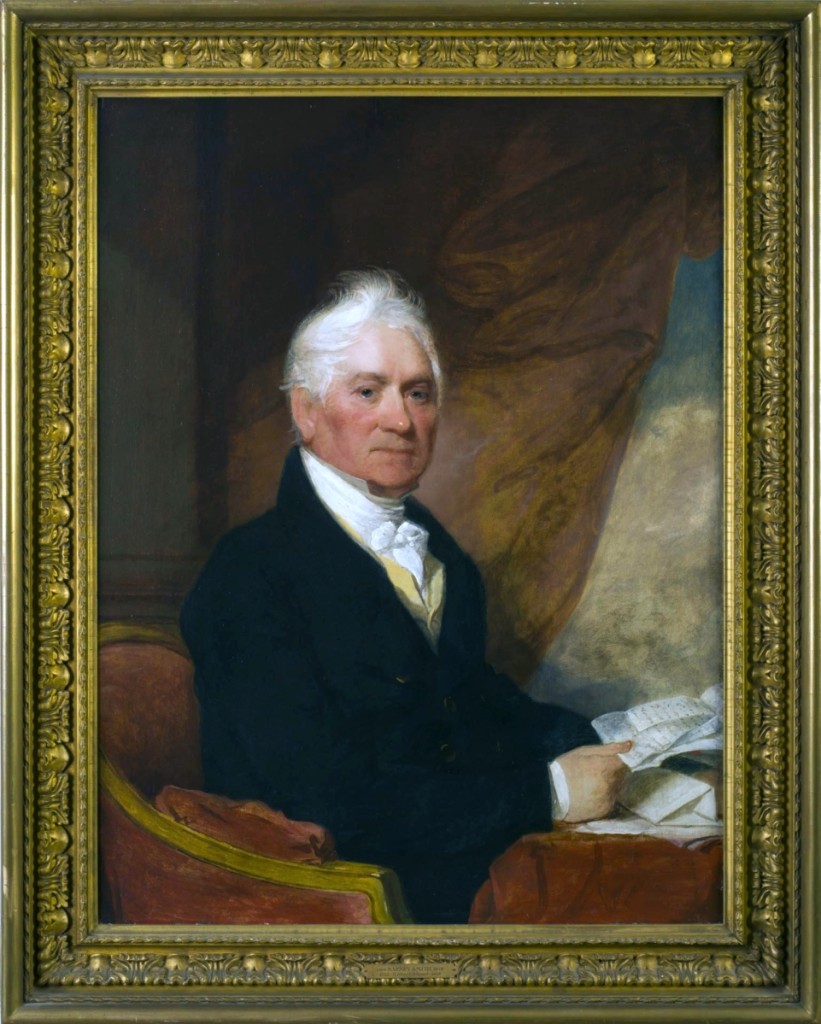 Gilbert Stuart’s paintings of Mr Barney Smith (shown) and his wife Ann was the highest priced single lot in the sale, realizing $64,800. They were painted between 1817 and 1825. Smith, a merchant from Taunton, Mass., and his wife had three children, all of whom also had portraits painted by Stuart.