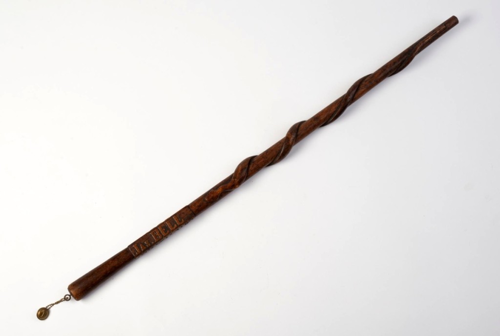 One of the highest priced items in the sale was a Confederate walking stick, carved with a snake and the inscription “Jas. Bell/Prisoner of War/1862” which realized $1,409. Bell, from Georgia, was a prisoner of war in the Union prison in Sharpsburg, Md., in 1862.