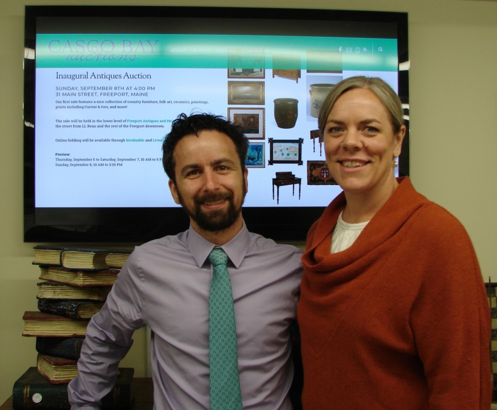 Andy Davis and his wife Megan about an hour before their first sale began.