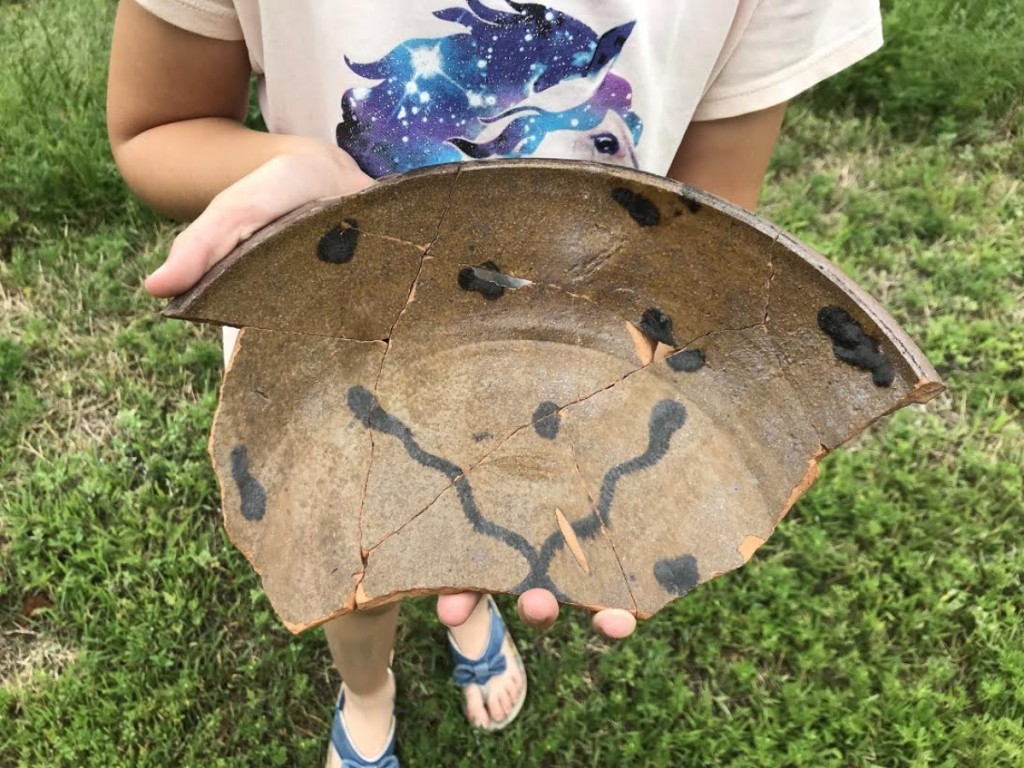 This pan was likely made at the Daniel Bayley Pottery Company in Newburyport and recovered at the bottom of a well at 369 Court Street in Portsmouth, N.H.