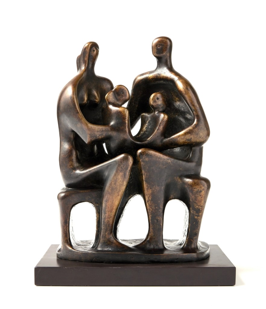 Henry Moore (1898-1986), Family Group, bronze, height 16 inches. Executed in 1947, this work is from an edition of seven.   To be sold November 14 in Phillips’ Twentieth Century &   Contemporary Art evening sale ($2.5/3.5 million).
