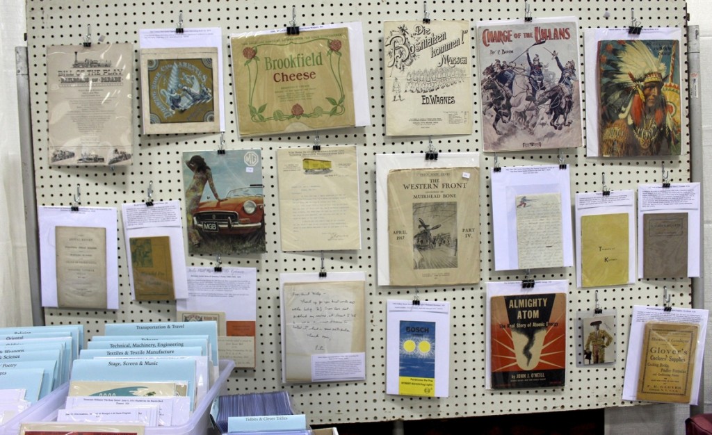 Among many items shown by Joslin Hall Books & Ephemera, Northampton, Mass., was Tragedy of Kashmir, published by the government of Pakistan, not dated but believed to be 1958, and a letter describing the funeral procession home of the first Union soldier killed in the US Civil War, dated May 10, 1861.