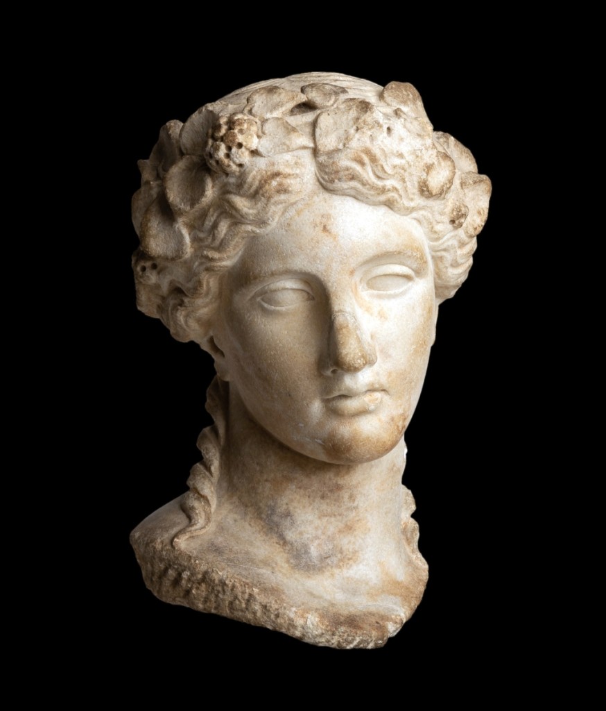 The top lot of the sale was this Roman marble head of Dionysos, which brought $413,000 above an $80,000 estimate. Matt Cottone said the provenance on the work helped it immensely: it had remained in the same family since 1923 and was accompanied by an original sales receipt at that time. It sold to an international bidder.