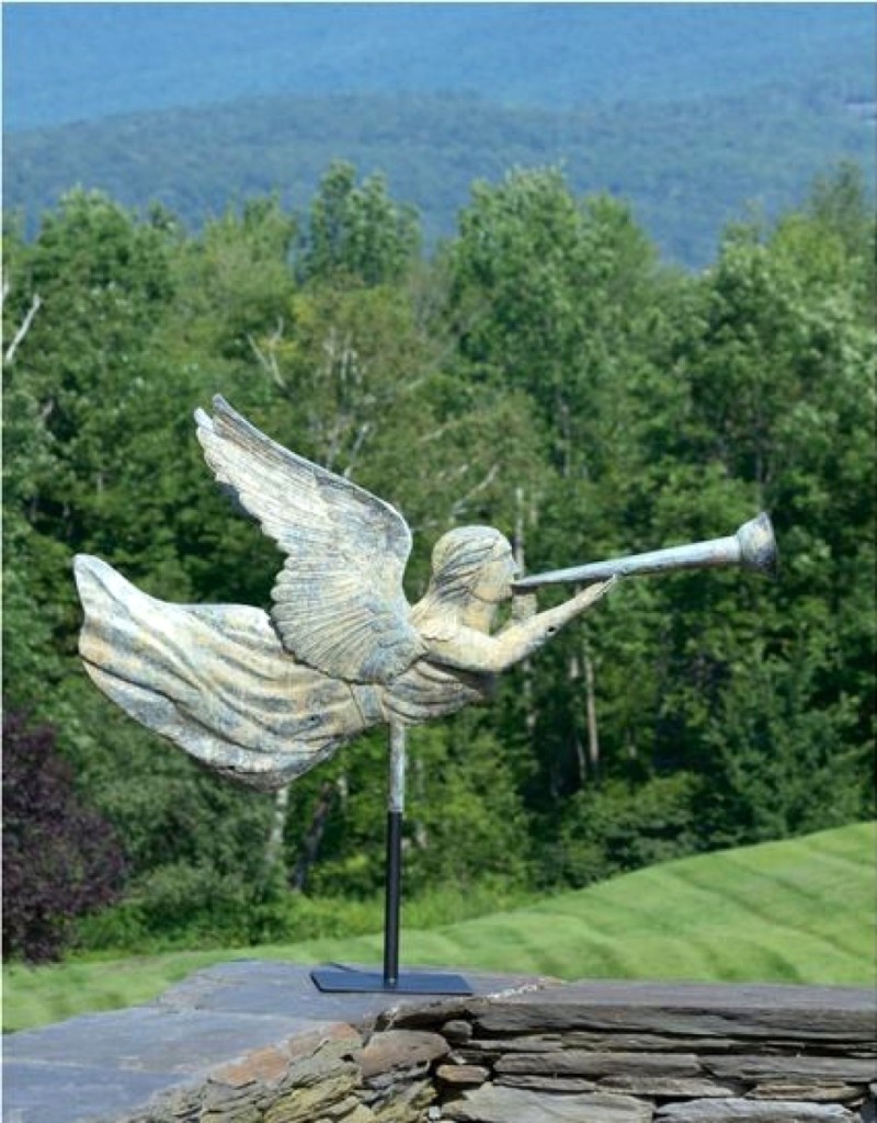 The curse of the cover? This molded full-bodied sheet copper Angel Gabriel weathervane made for the Christian Chapel in Franklin, Ohio, had an estimate of $300/500,000 and passed at $220,000.