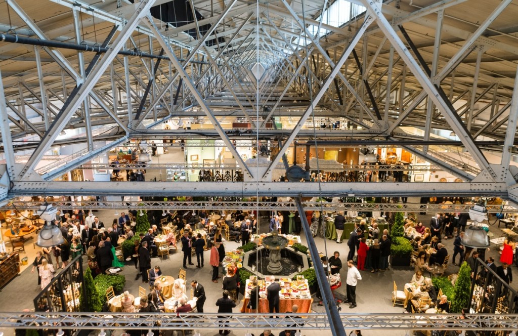 The Festival Pavilion at Fort Mason is an ideal venue for the San Francisco Fall Show, allowing for both spacious and intimate booths, broad aisles, lots of ambient natural light and dining and lecture areas.      —Drew Altizer photo