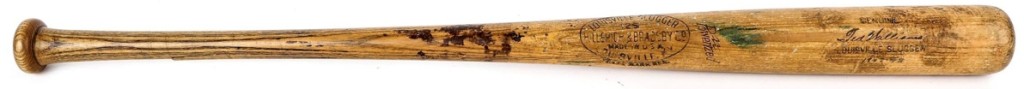 The highest priced item in the sale was a bat used by Ted Williams during the 1947 and 1948 Boston Red Sox seasons. It was signed by him and realized $30,000.