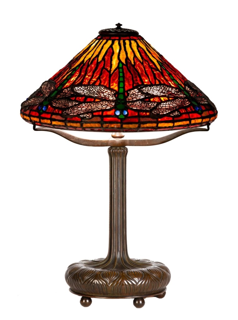 Of the 12 Tiffany Studios lamps in the sale, this Dragonfly example sold the highest at $64,900.