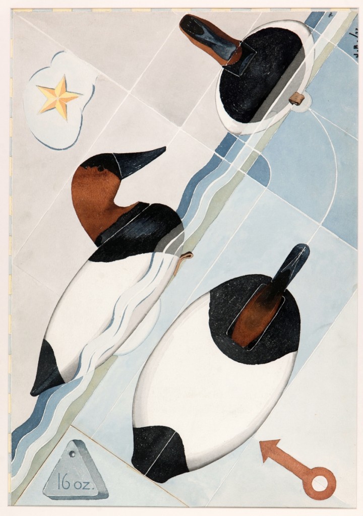 “Canvasbacks” by Joel D. Barber, 1932. Watercolor on paper, 25¼ by 17-  inches. Collection of Shelburne Museum. Image courtesy Shelburne Museum.