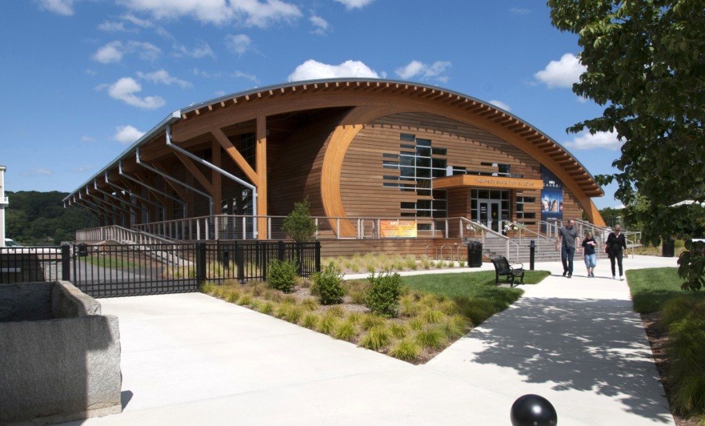 Mystic Seaport Museum’s new Thompson Exhibition Building, which opened in 2016.   Courtesy Mystic Seaport Museum.