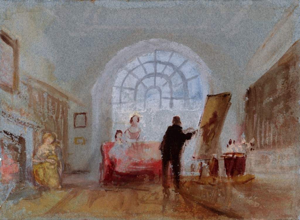 “The Artist and his Admirers” by J.M.W. Turner, 1827. Watercolor and bodycolor on paper.