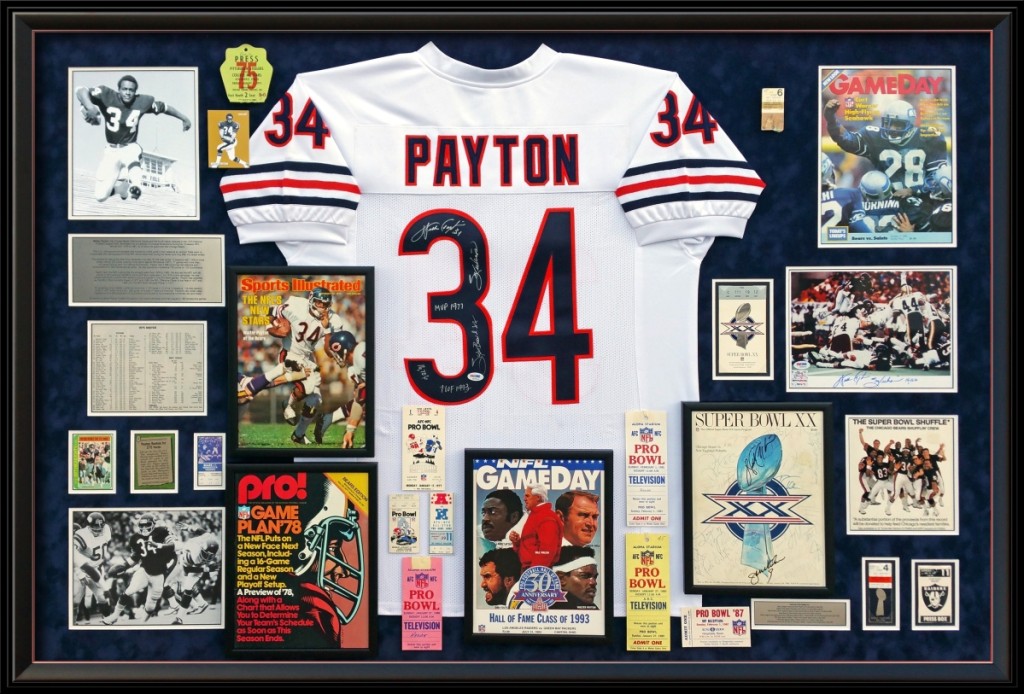 Walter Payton’s illustrious career, New York collection.