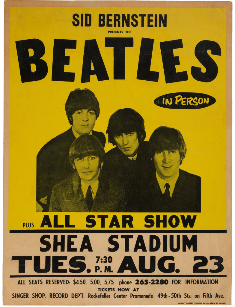 The Beatles 1966 Genuine, Original Shea Stadium NYC Concert Poster_Fotor