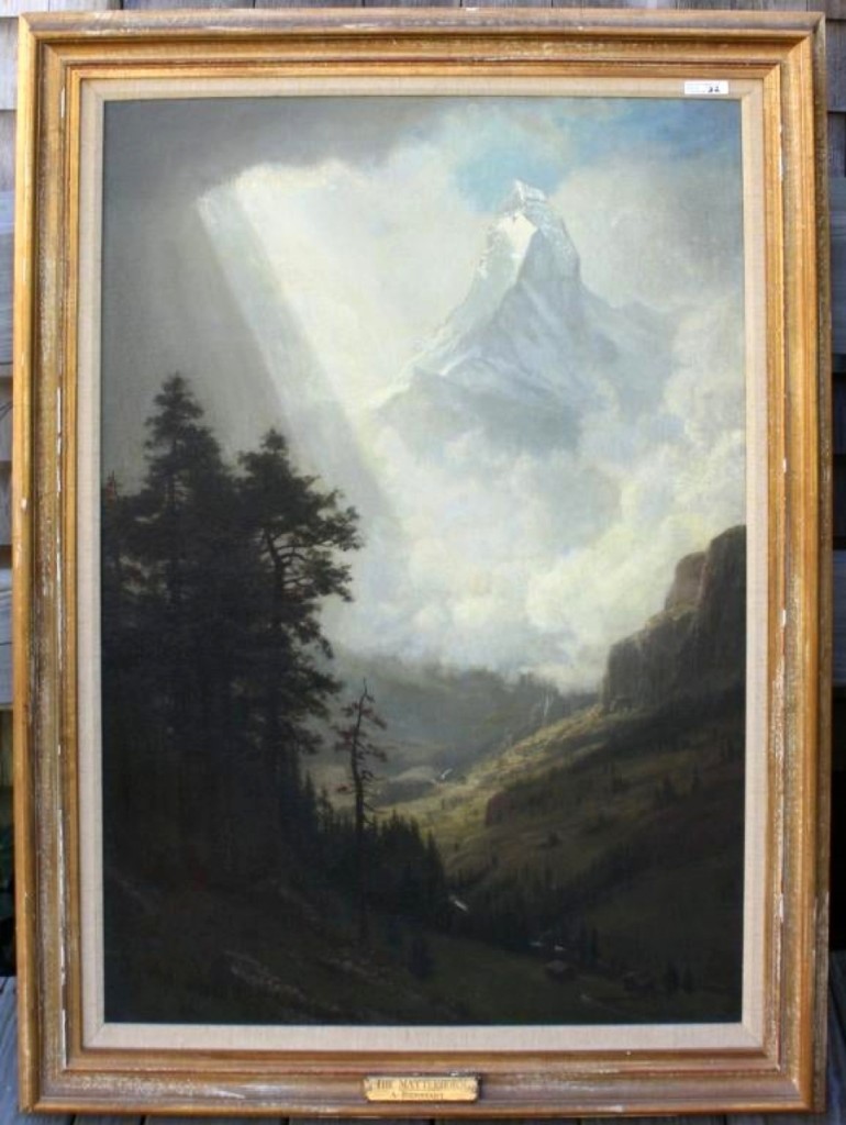 The highest priced item of the day was Albert Bierstadt’s oil on canvas of “The Matterhorn.” The circa 1855 painting brought $40,950.