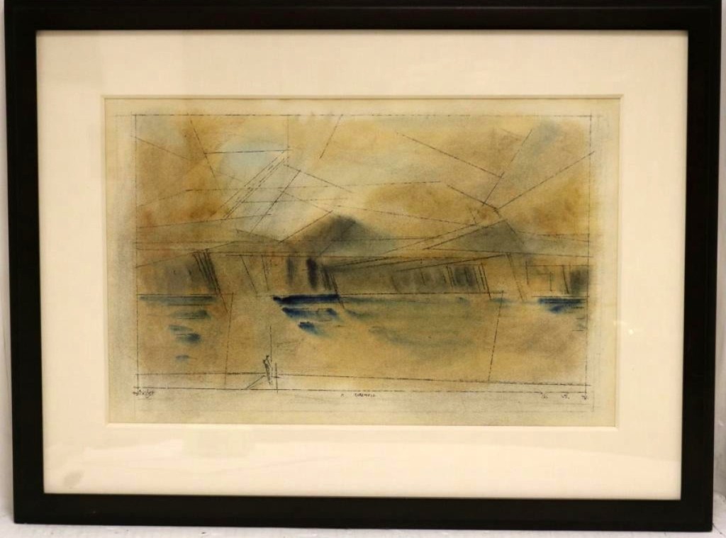One of the higher priced items in the sale was this watercolor by Lionel Feinnger. It was signed and titled “Farewell” and finished at $15,795.
