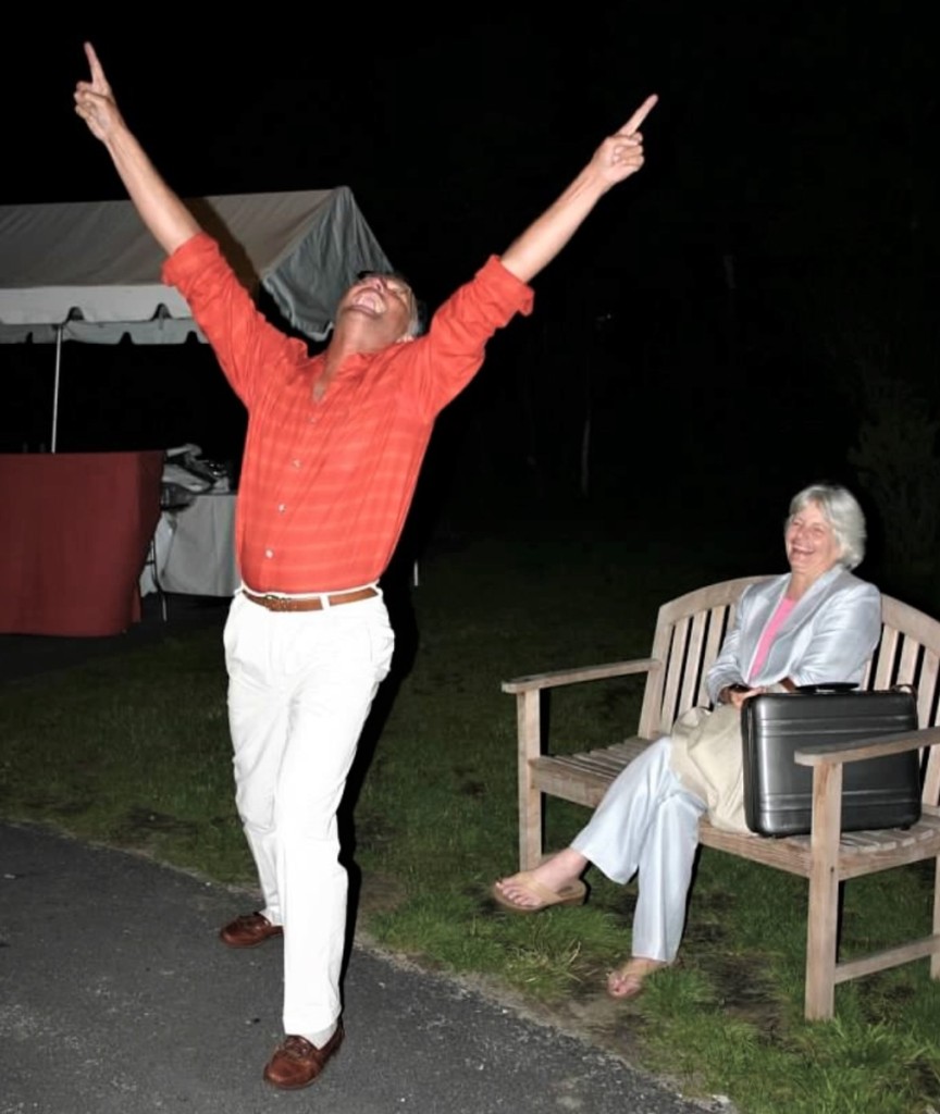 A 2004 photograph shared by Old Lyme, Conn., dealer Jeffrey Cooley shows Ralph N. DiSaia as we will always remember him — tall, strong, playful and exuberant. “It was just so typical — Ralph clowning around and me laughing,” Karen says.