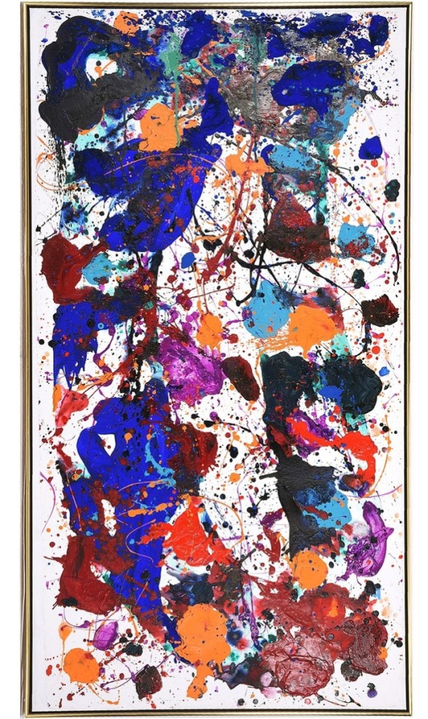 From a group of California artists whose work shone brightly, this Sam Francis (1923-1994) untitled large acrylic work sold at $132,000.