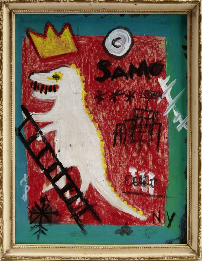 Unauthenticated by the gallery, what was cataloged as a Jean-Michel Basquiat oil stick on paper work from 1982, 10¼ by 8 inches, was purchased for $24,375.