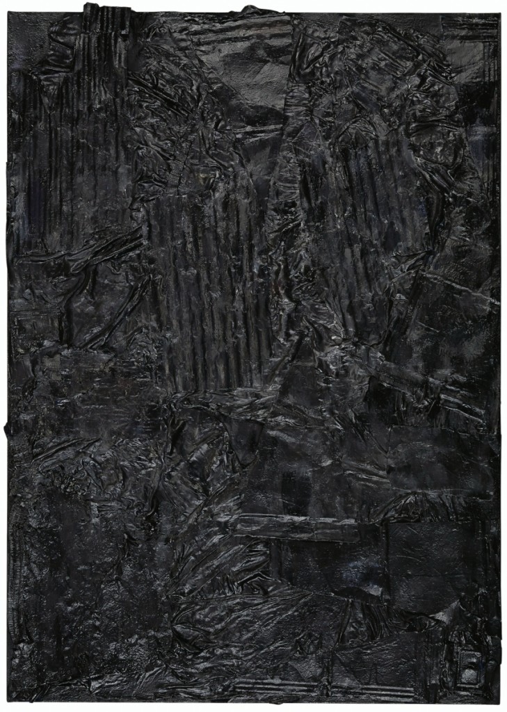 Thornton Dial’s highest grossing work in the Christie’s sale was this monochromatic “Almost Black,” a 2004 work that sold for $125,000.