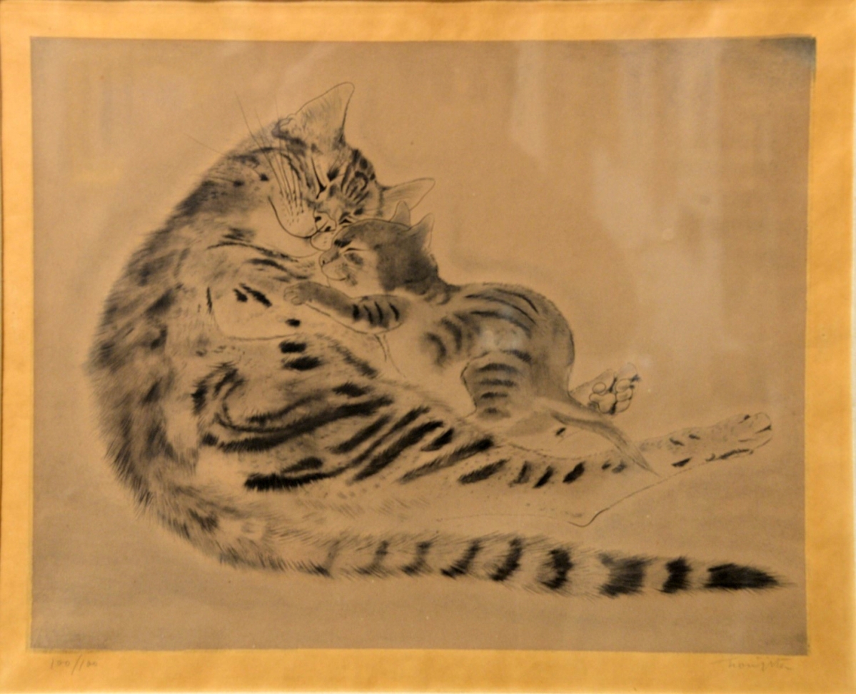 Offerings of Asian art and antiques were considerably fewer than in previous sales. Leading the category was this utterly charming aquatint etching titled “Cat with Kitten” by Tsuguharu Foujita (French Japanese, 1886-1968) that an international bidder on the phone won for $23,180 ($2/4,000).