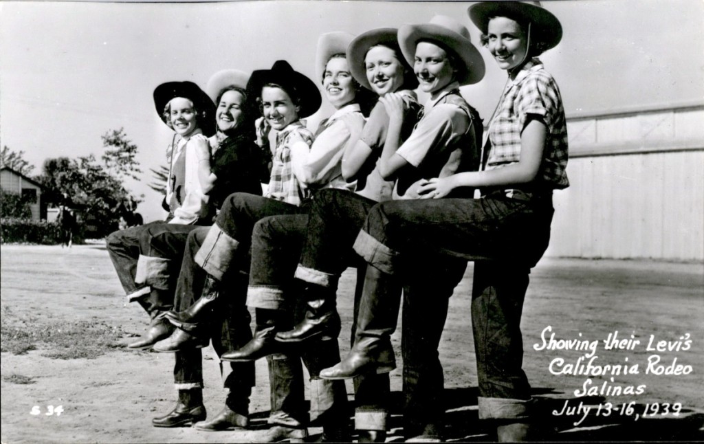 “Showing their Levi’s” postcard from the California Rodeo, Salinas (July 13–16, 1939), 1939. Levi Strauss & Co. Archives.