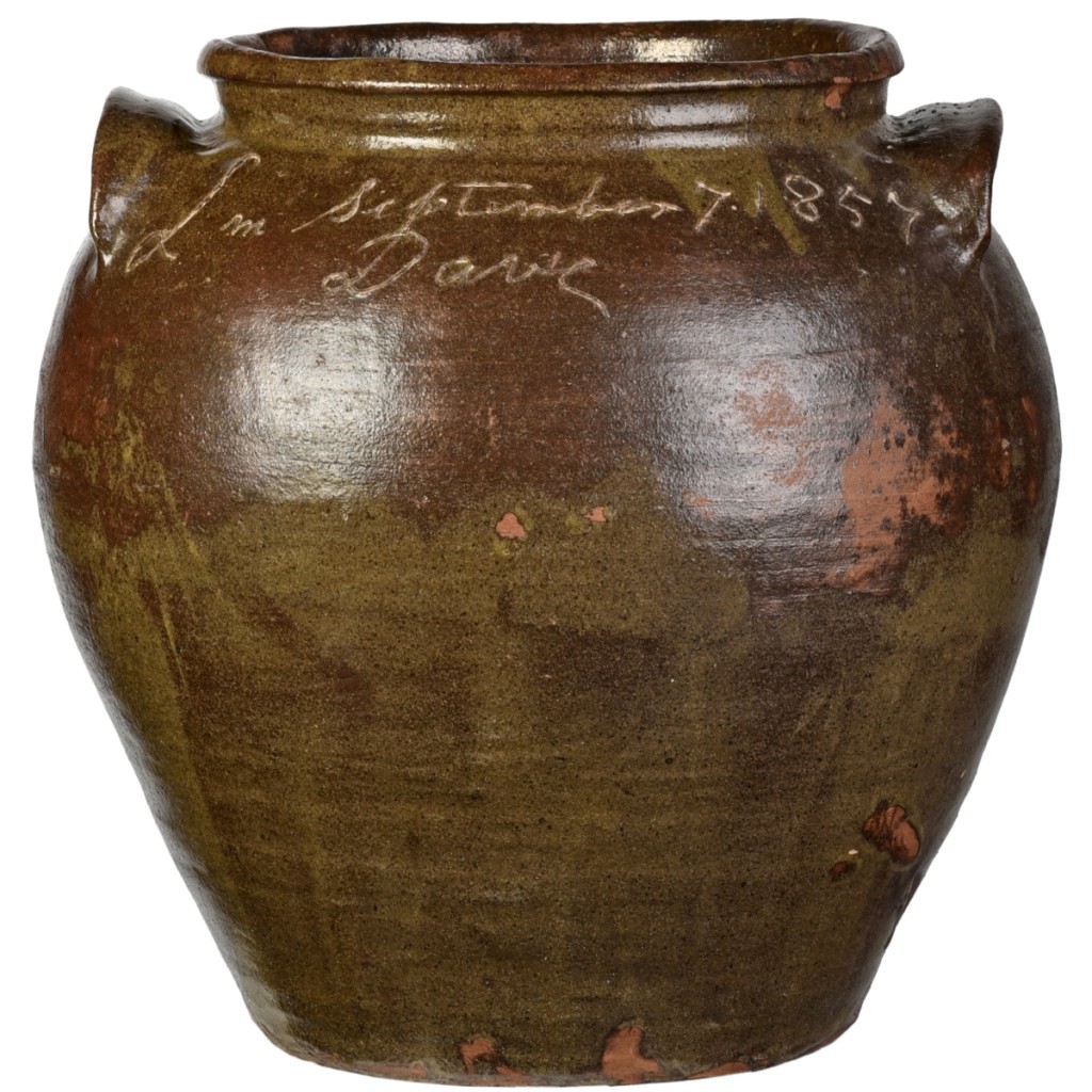 Leading the sale and securing a record price for a work by the maker in the process was this monumental “Dave” Edgefield stoneware jar, that achieved $184,500 from an undisclosed institution bidding on the phone ($40/60,000).