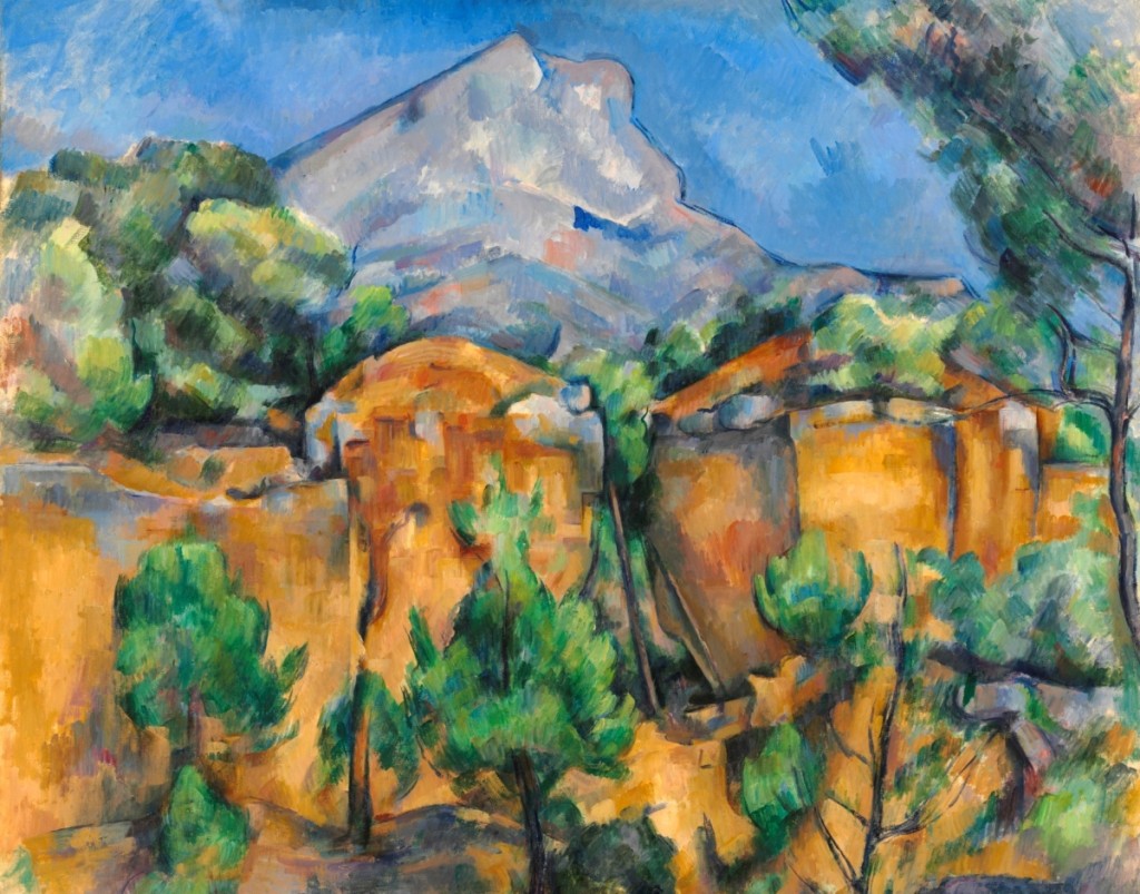 “Montagne Sainte-Victoire seen from the Bibémus Quarry” by Paul Cézanne, circa 1897. Oil on canvas.   The Baltimore Museum of Art, The Cone Collection.