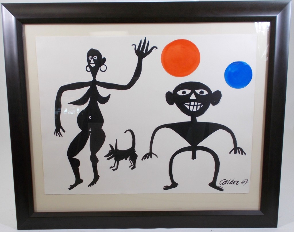 The Calder painting led the sale on its second day with aggressive bidding from the floor, online and phone bidding, ending with a price realized of $77,350.