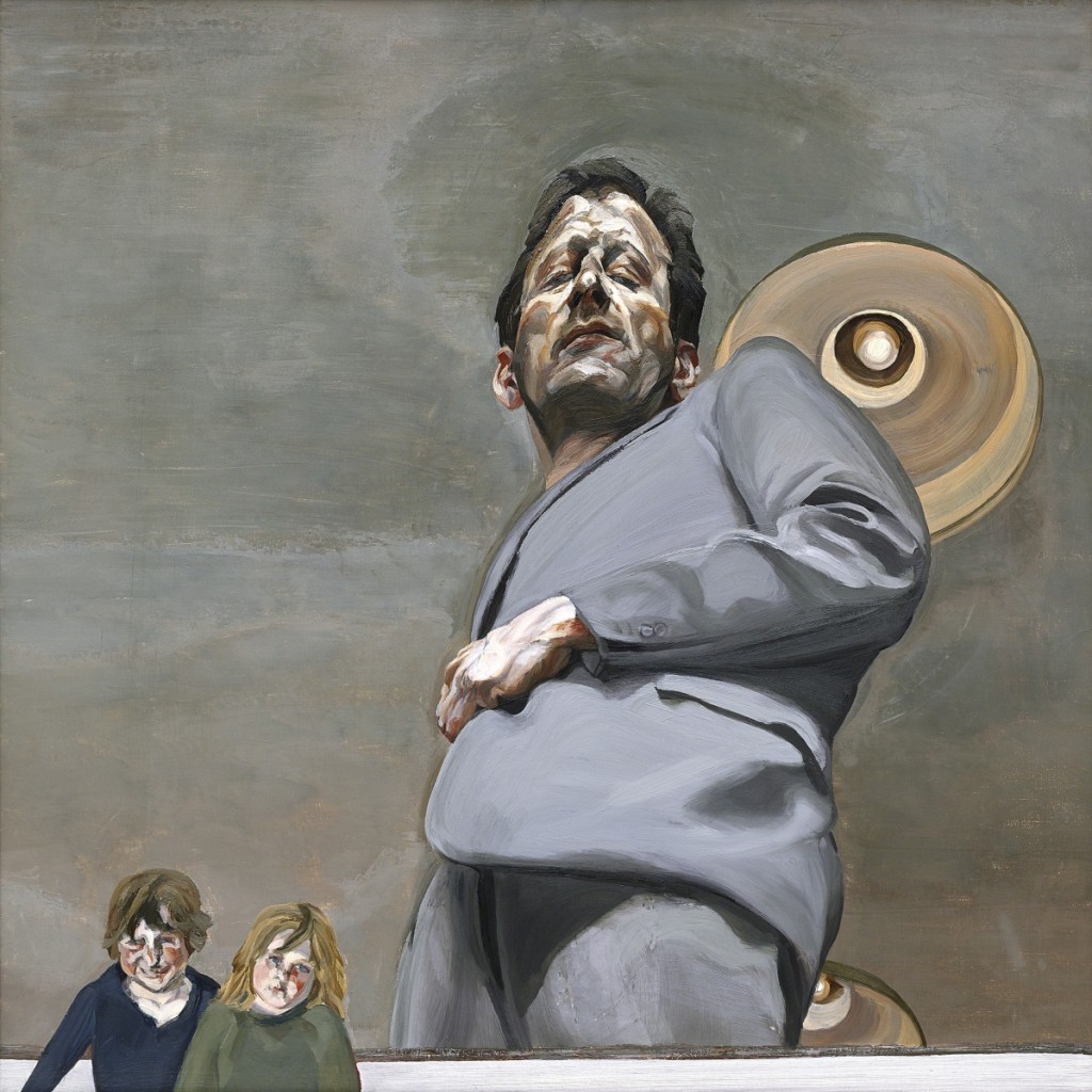 “Reflection with Two Children (Self‑portrait),” 1965. Oil on canvas. Collection of Museo Nacional Thyssen‑Bornemisza Madrid. Image ©The Lucian Freud Archive / Bridgeman Images. Courtesy Museum of Fine Arts, Boston.