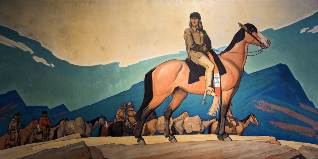 “Kit Carson with Mountain Men,” 1935. Oil on canvas. Peterson Family Collection. —Loren Anderson photo
