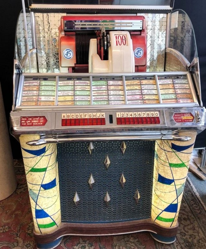 A 1953 Seeburg 100 select-o-matic jukebox took $1,080 after five bids.