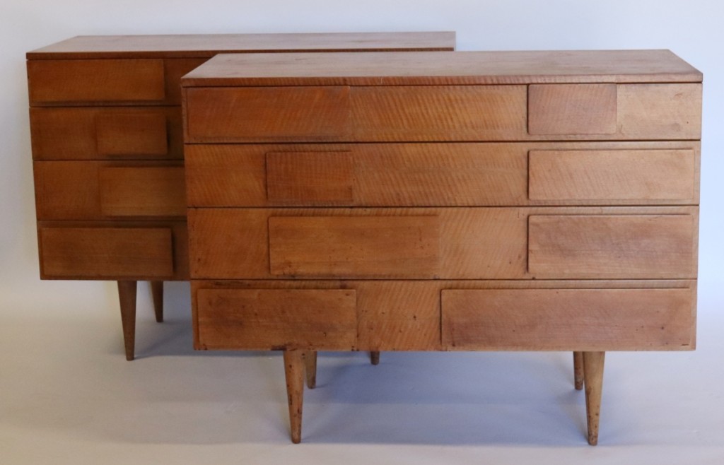 Midcentury Modern furniture is always popular at Clarke auctions and this pair of Gio Ponti sculptural chests brought $22,500.