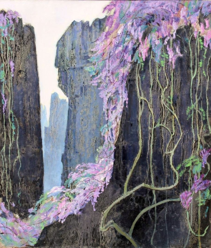 “Fog in the Stone Forest” by Zhan Jianjun (China, b 1931) led the sale with a price of $48,400 ($2/4,000).