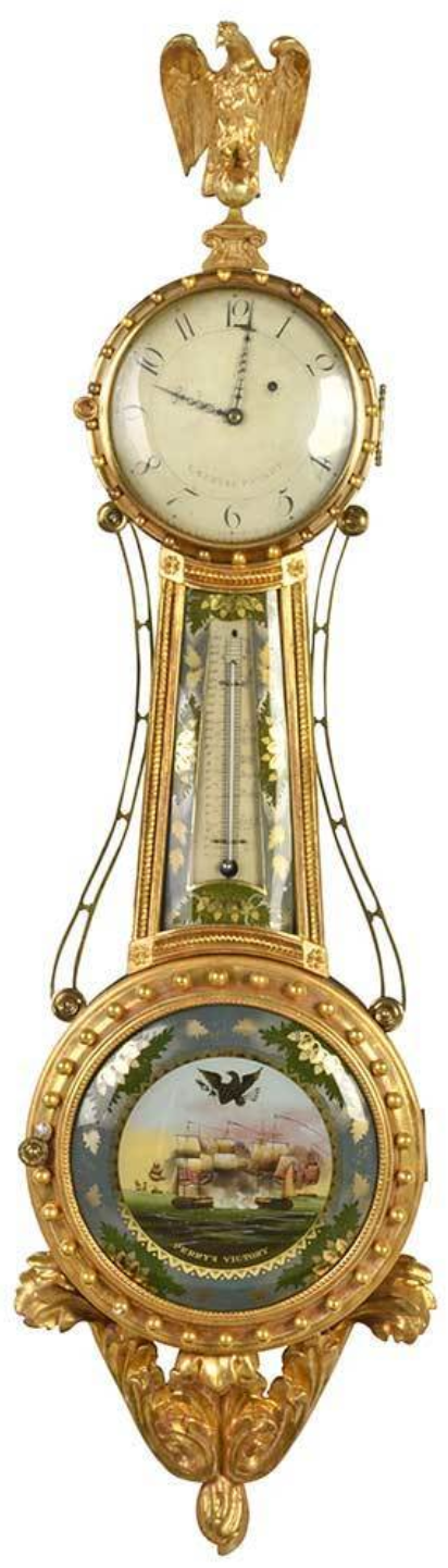 Lemuel Curtis Federal girandole clock achieves $51,660, the top price in the sale.