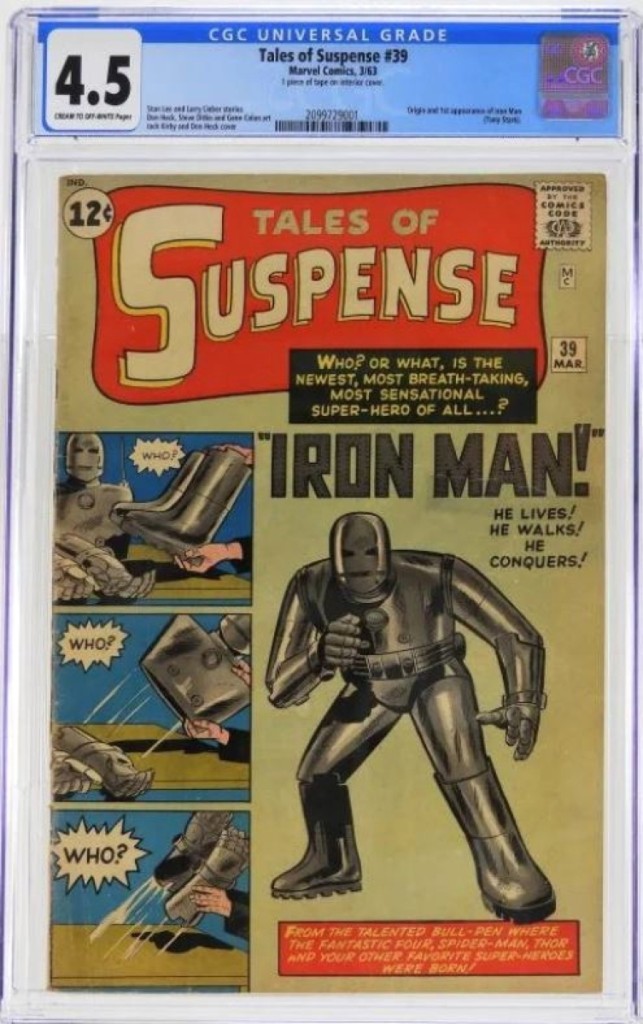 Leading the sale was Tales of Suspense #39, Marvel, CGC grade 4.5, that brought $9,688. The 1963 comic features the origin and first appearance of Iron Man. It broke the record for that grade of that issue, which was previously $7,100.