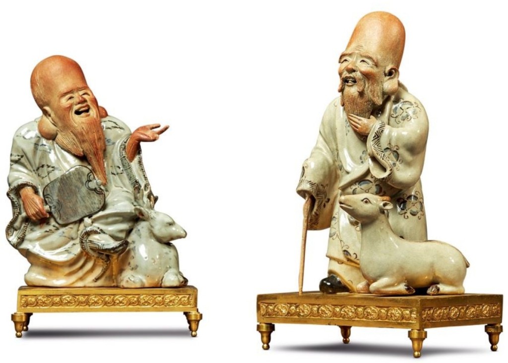 From a Connecticut collection came the sale’s top lot, a pair of Louis XVI-style ormolu and Chinese glazed earthenware figures that sold for $100,000 on a $6,000 high estimate. They measure 13½ inches high.