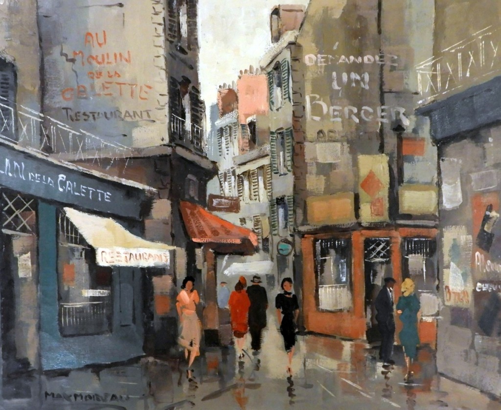 Max Moreau, “Parisian Street Scene,” circa 1959, sold for $5,330 ($200/300).