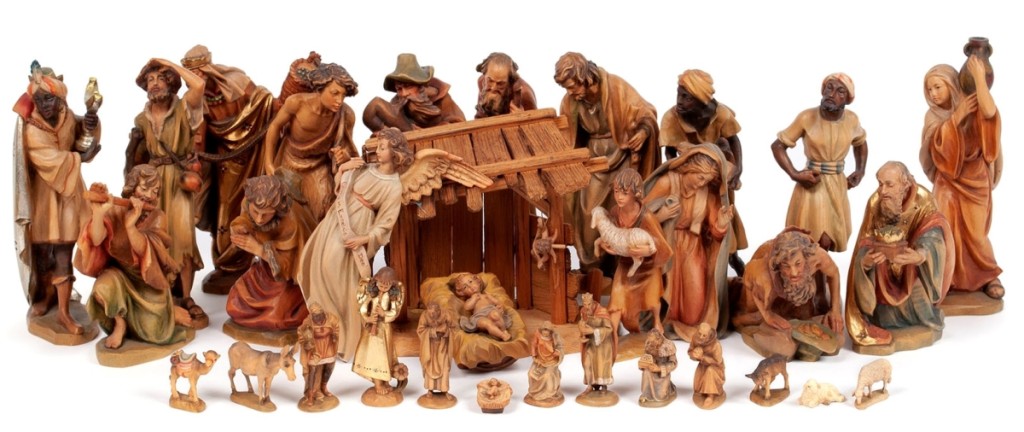 “It was a surprise to all of us to see it go so high,” Laughlin said of this extensive Anri carved wood Nativity set that was the top-selling lot in the sale, bringing $3,750 ($80-$380).