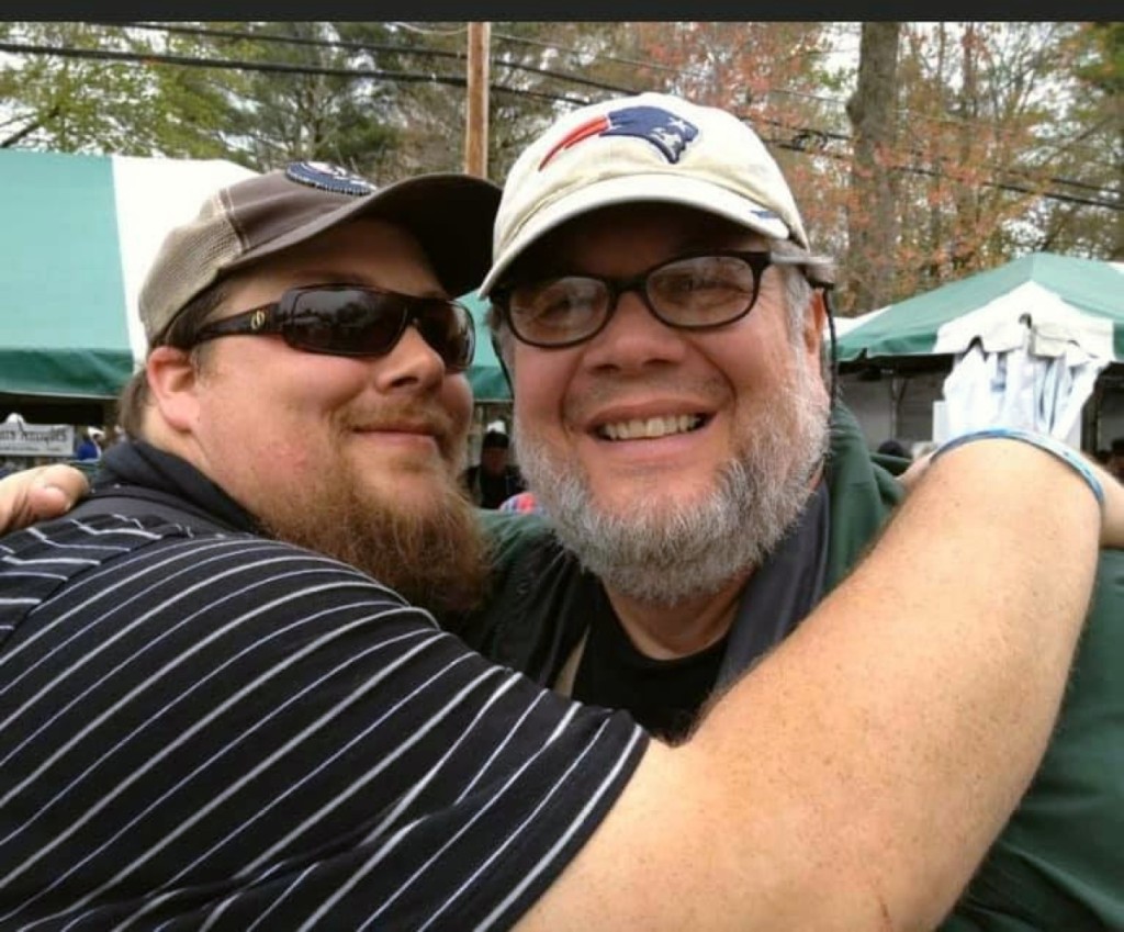 Casey and Dennis in Hertan’s Field at Brimfield. Photo by Erin Waters.