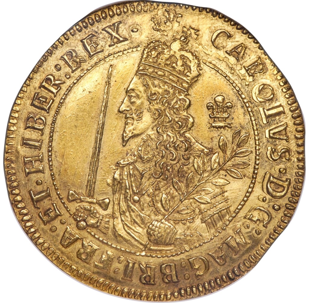 This 1644 Triple Unite of Charles I brought the highest price of British coins, selling for $360,000.