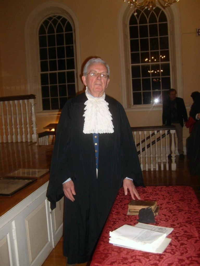 Donald Friary in his costume as William Bentley, 2012,   Photo courtesy the Salem Gazette.