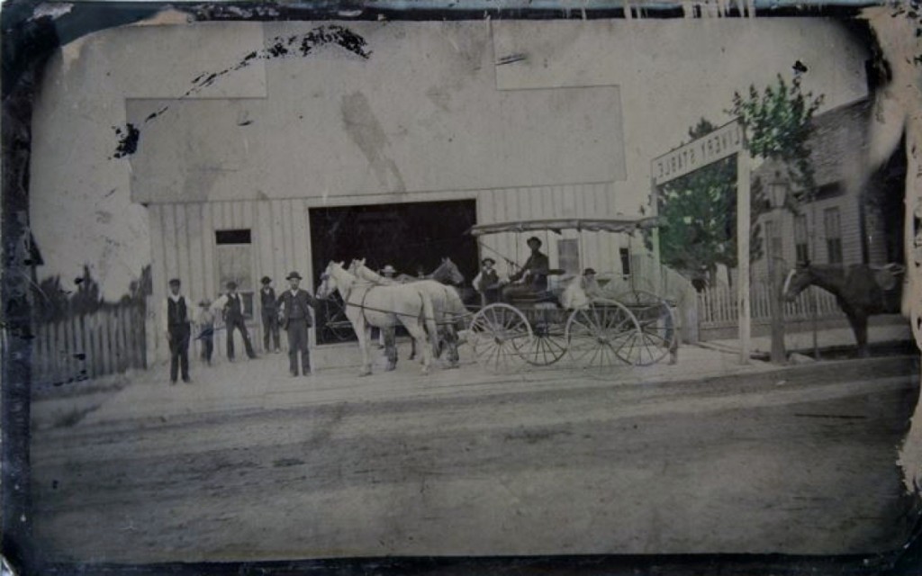 Leading the sale at $3,751 was this 5-by-8-inch reduced half plate occupational tintype of a livery stable and its proprietors.