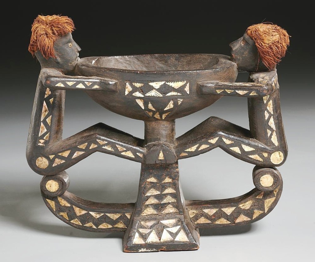 The second highest price in the sale — and the top result for a tribal work — was $39,600, for this Nineteenth/Twentieth Century Solomon Islands ceremonial inlaid figural bowl ($3/5,000).