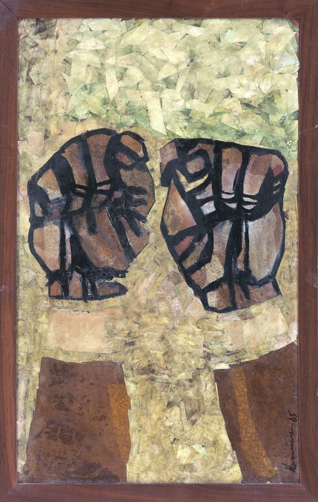 David Hammons’ (American, b 1943) untitled work featuring two fists shackled and raised into the air sold for $137,000. Nigel Freeman believes it is the earliest work from the artist to ever come to auction, produced in 1966 as a wedding gift for the artist’s college roommate. It remained in that collection ever since. The subject is the icon of the Civil Rights Movement and would be a subject that Hammons returned to in later work.