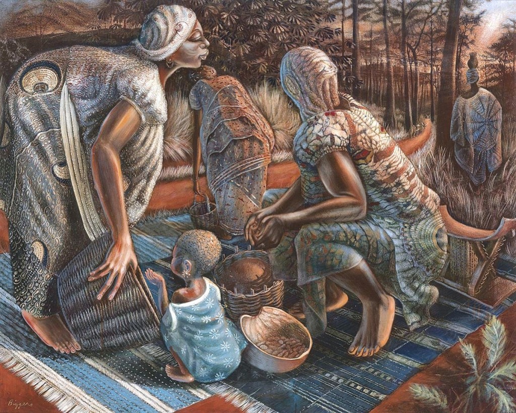 The second highest auction result for any work by John Biggers (American, 1924-2001) sold at $269,000 for “Women, Ghana,” a 32-by-40-inch oil on Masonite board. The work was produced from a series of drawings that Biggers executed on a UNESCO fellowship in 1957. The series has produced his most valuable works at auction thus far.