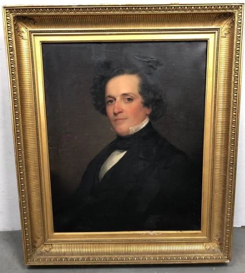 The top lot of the sale was found in this 26½-by-21¾-inch oil on canvas portrait of a gentleman that brought $2,813. It sold to a European trade buyer.