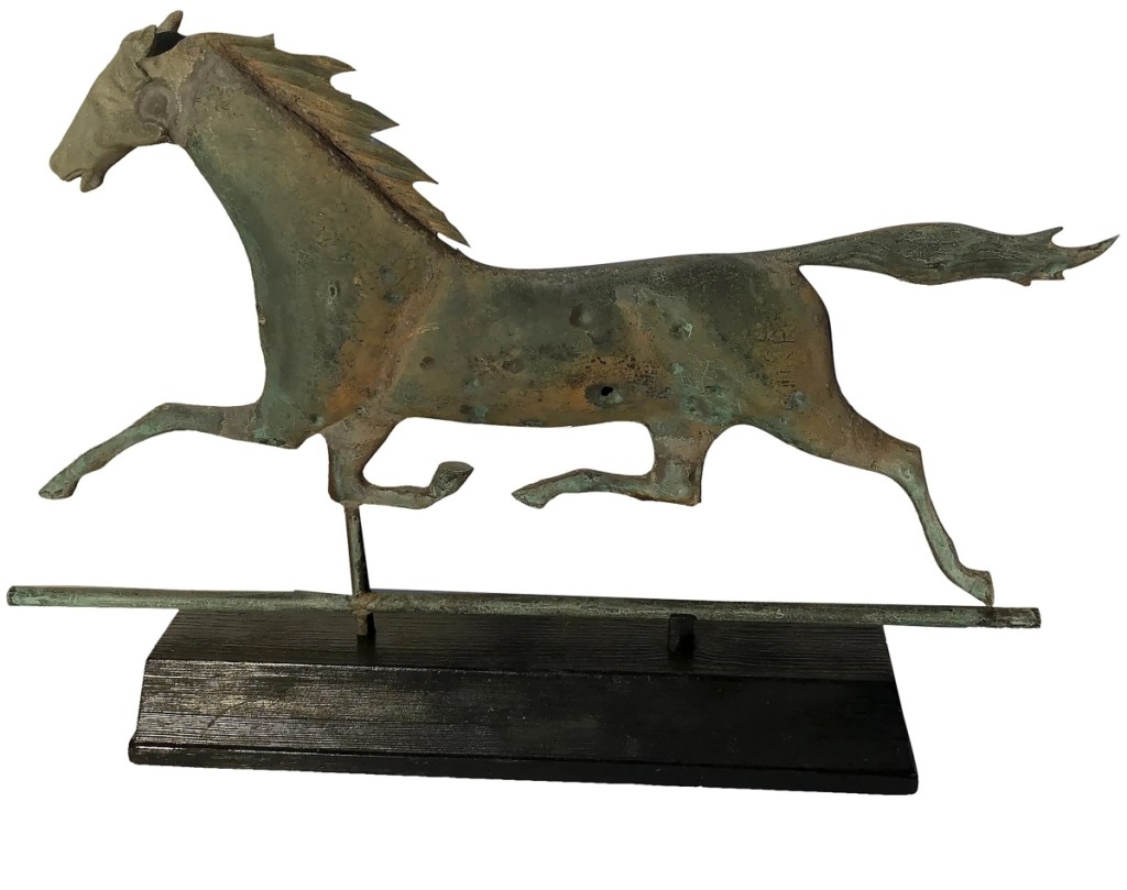 Frank Gaglio Antiques — Nineteenth Century copper running horse weathervane.
