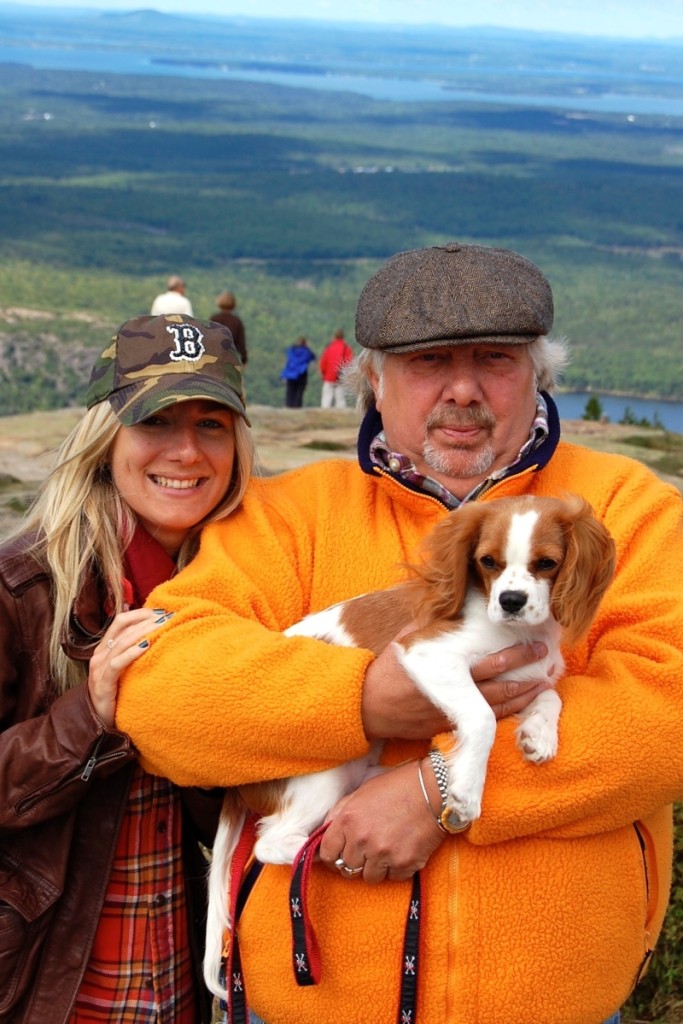 Kate and Ken Manko with Rugby,   Bar Harbor, Maine, 2010. Ida Manko photo.