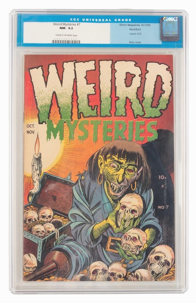 Weird Mysteries #7 (CGC 9.2) realized $9,000. It is the best result ever for this comic in any grade, far surpassing the previous high price of $2,272 for a 7.0 copy by a huge margin.