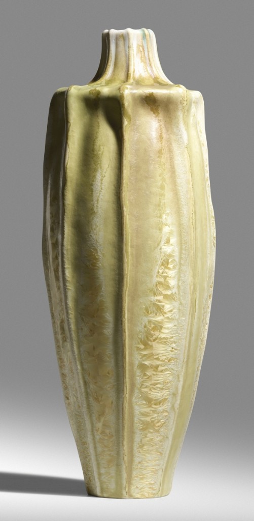 A rare tall gourd form by Taxile Doat for University City brought $81,250.