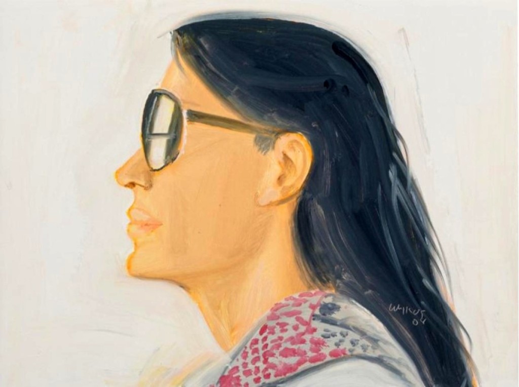 “Carmen” by Alex Katz, 2008, oil on board, with Schillay Fine Art, Inc., New York City.